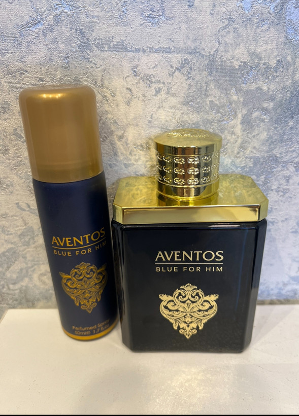 ادوپرفیوم مردانه اونتوس بلو فور هیم با اسپری فرگرانس ورد ۱۰۰ میل ا Fragrance world Aventos Blue for Him